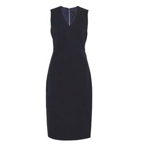 NEW TED BAKER LONDON XS blue elenii v neck sleeveless midi sheath dress